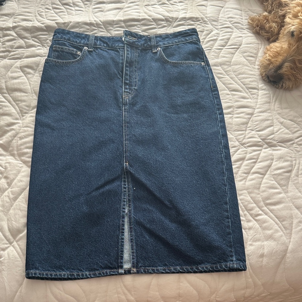 H&M Dark Blue Denim Pencil Skirt
